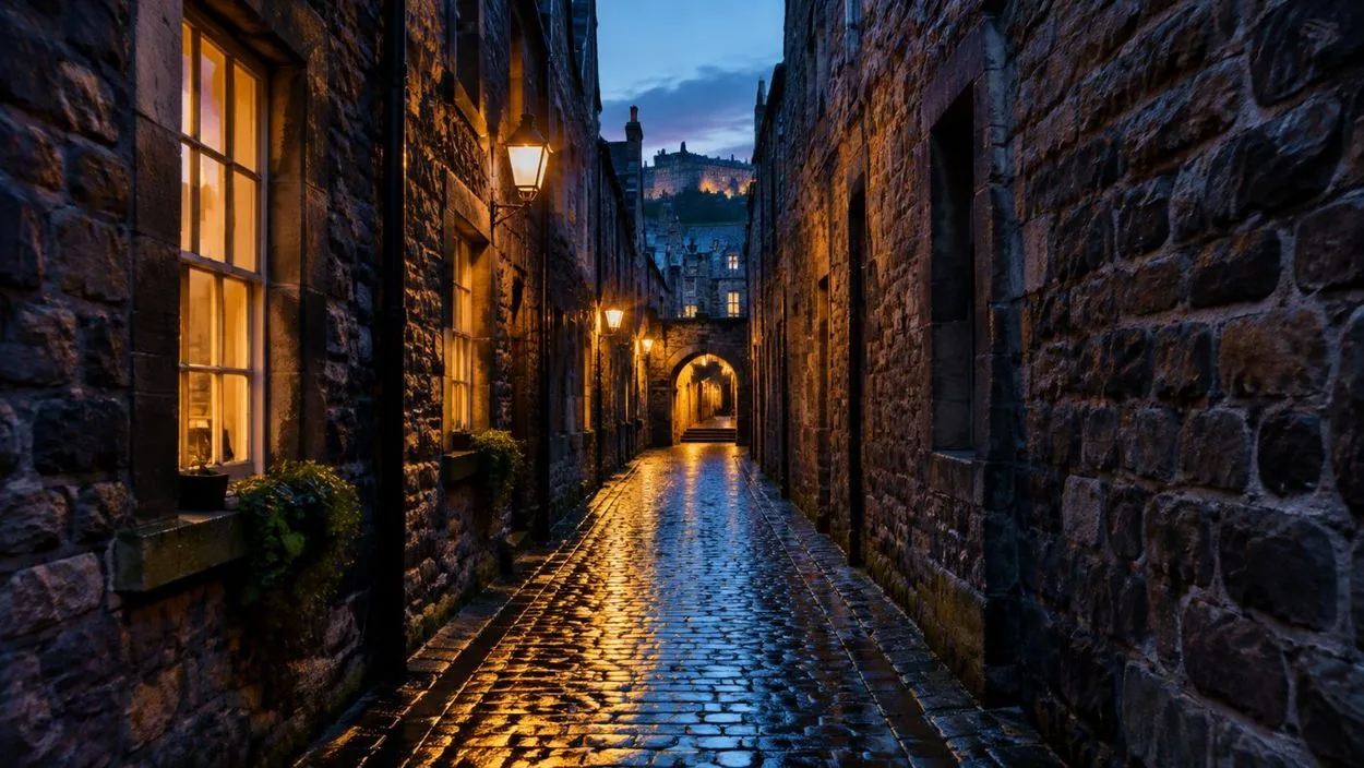 Ein Old Town Close, gelaufen vor der Treppe nach unten